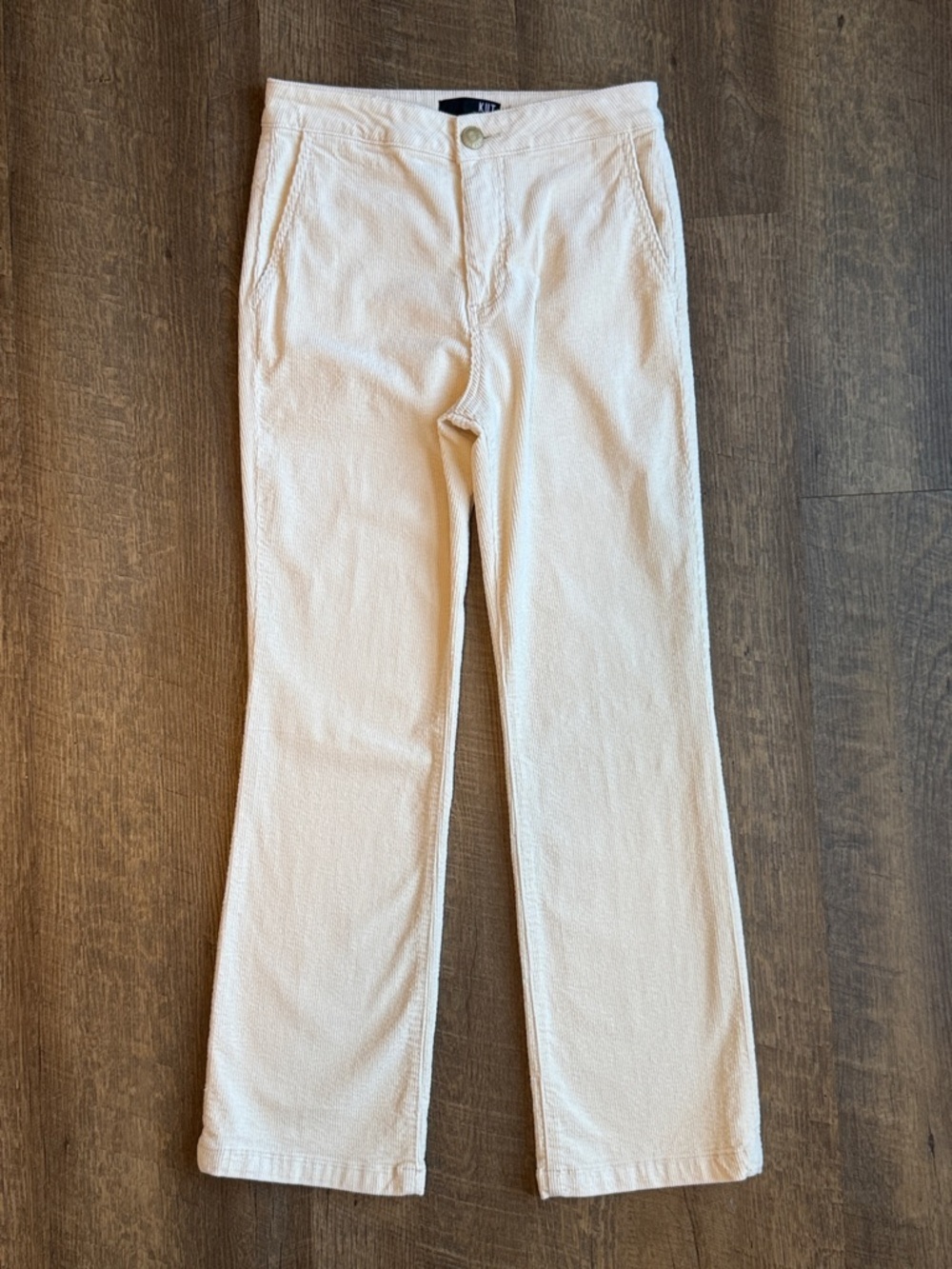 KUT From The Cloth Classic Women's Corduroy Cream Chino Pants Size 0